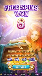 Mermaid Riches · การสังเกตสัญลักษณ์พิเศษและแถบตัวคูณบนกระดานเกมหลัก